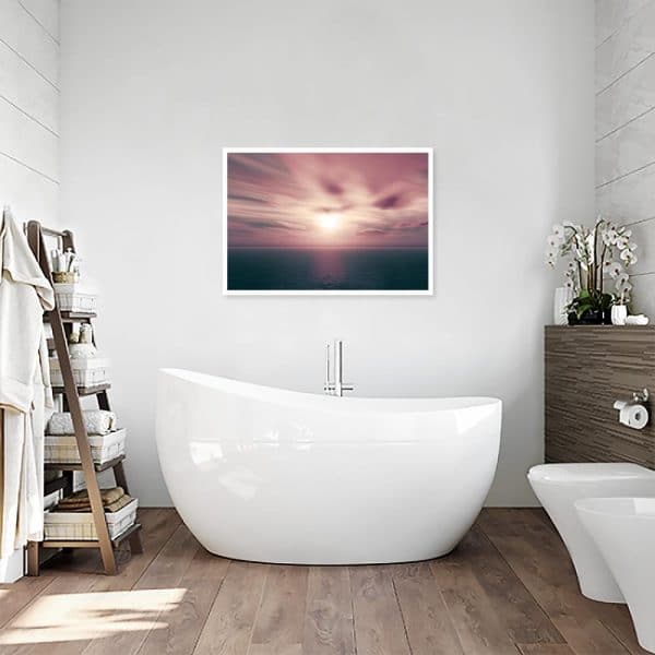 plakat z różowym niebem