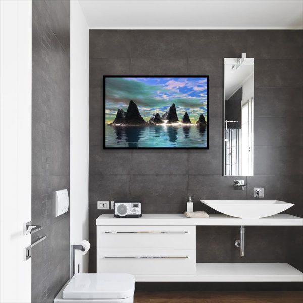 plakat z krajobrazem do wc