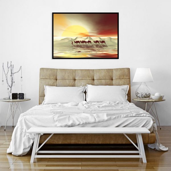 plakat z krajobrazem pustynnym