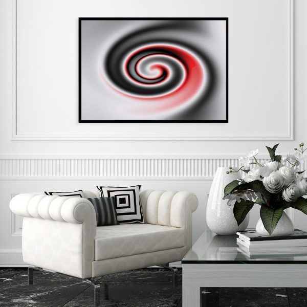 czerwono-czarny wir na plakacie
