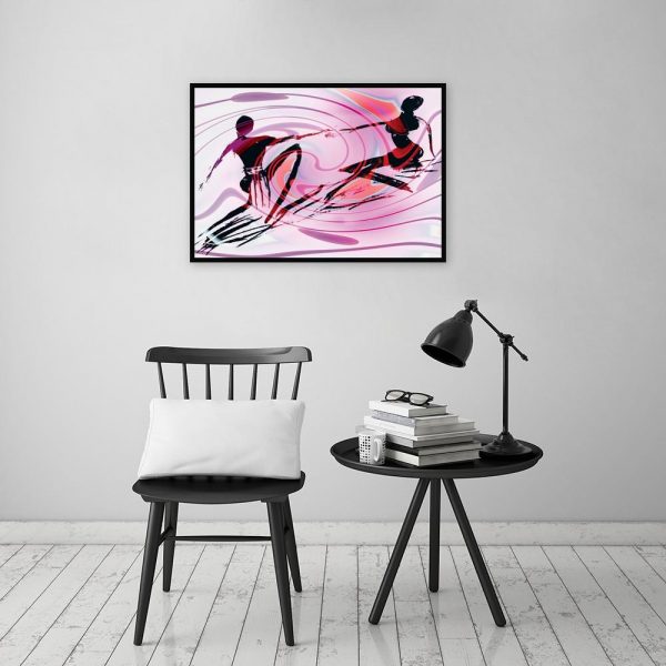 plakat nowoczesny z zarysem ludzi