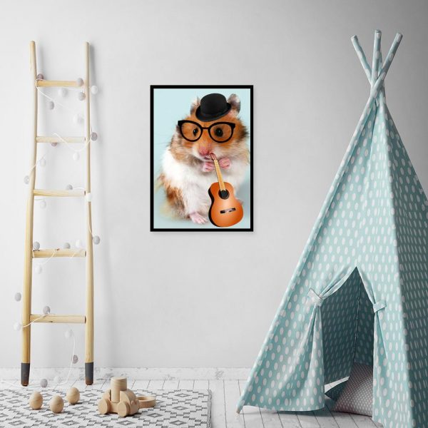 plakat z chomikiem w okularach