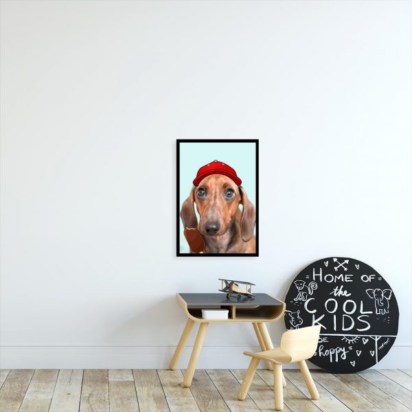 plakat z psem i lodem na patyku