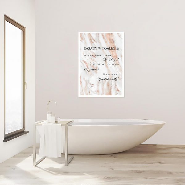 plakat z napisami do łazienki