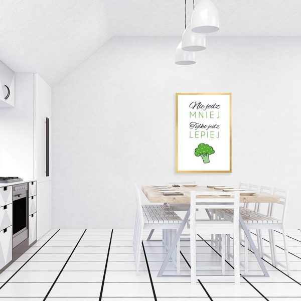 plakat z napisem o zdrowym odżywianiu