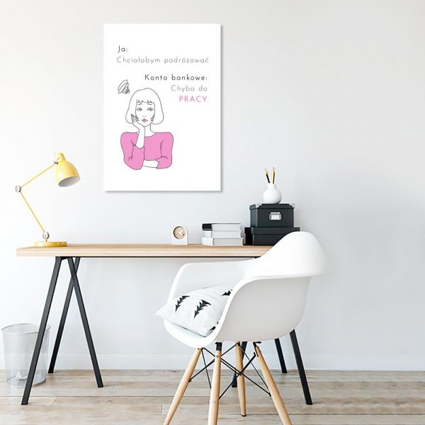 plakat z zabawnym napisem do salonu