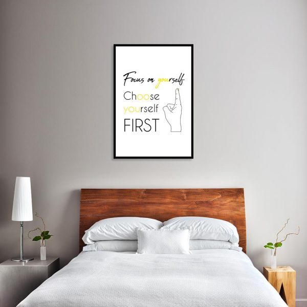 plakat do sypialni z napisem