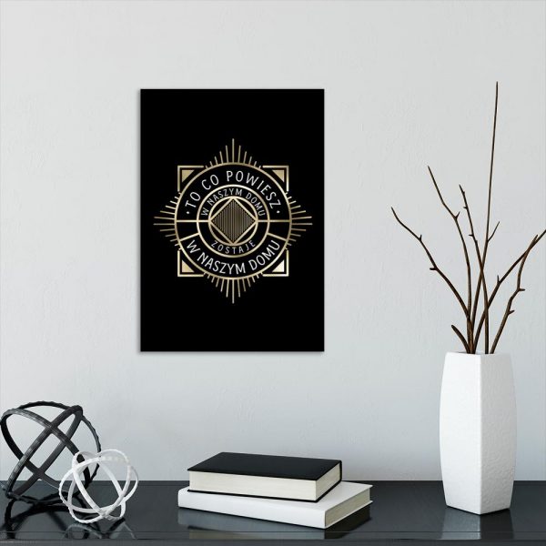 plakat złoty wzór na czarnym tle