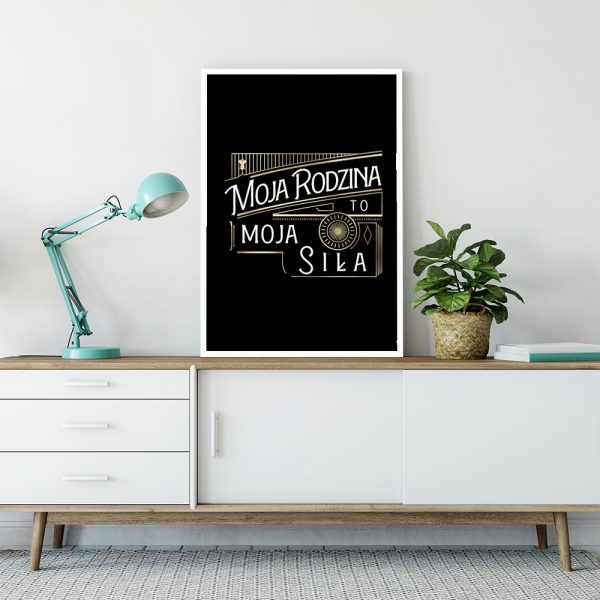 złoty wzór i napis plakat