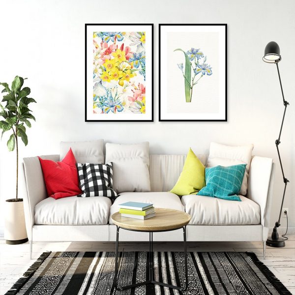 plakat z kwiatami do salonu