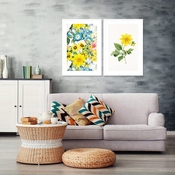 dwuczęściowy plakat w kwiaty