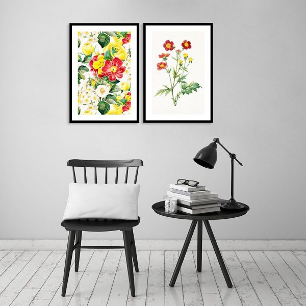 plakat podwójny w kwiecisty wzór