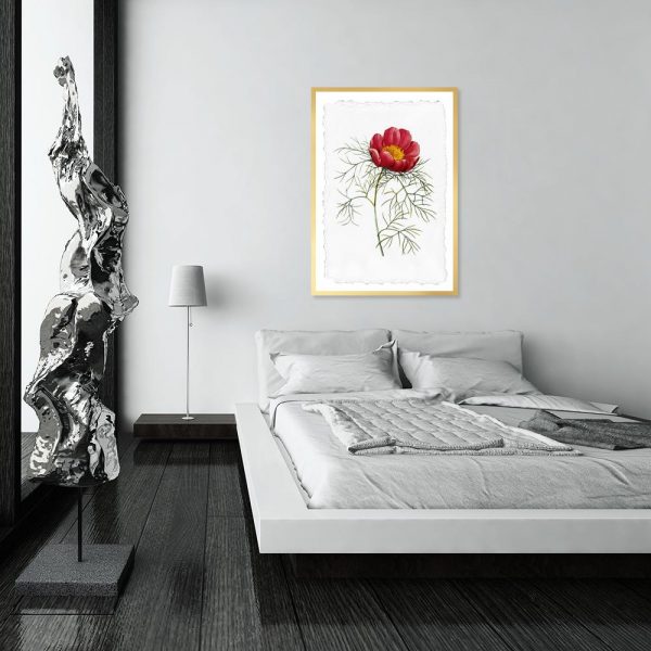 plakat czerwony kwiat do sypialni