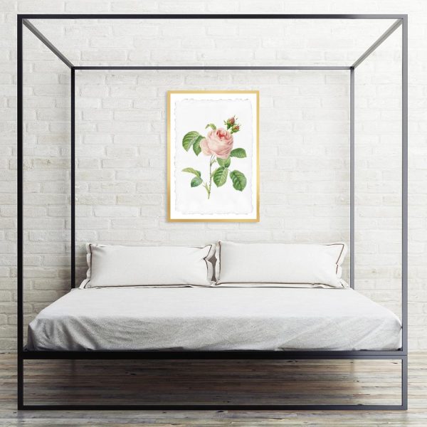 plakat w kwiat róży do sypialni