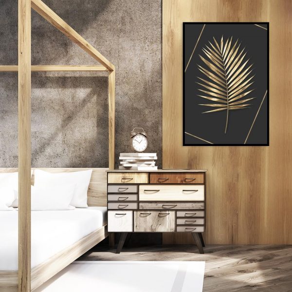 złoty liść na plakacie