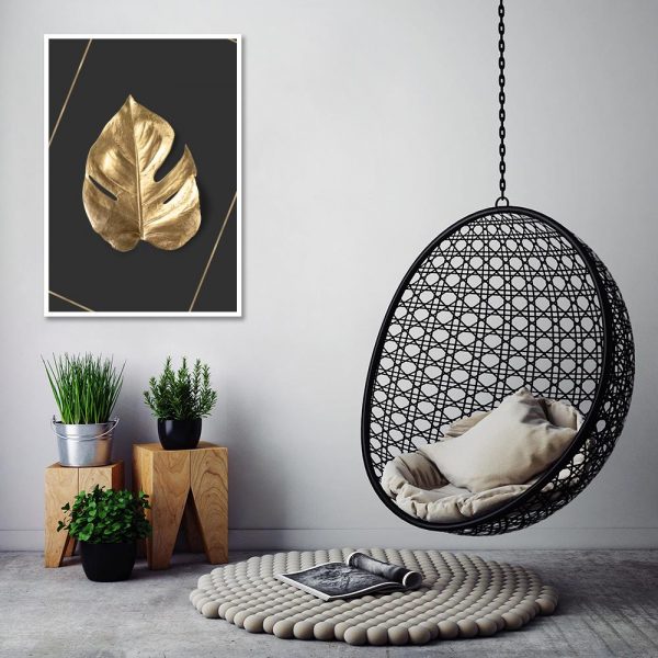 plakat z motywem liścia