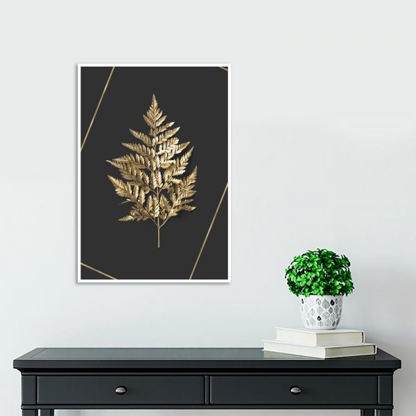 plakat ze złotym liściem