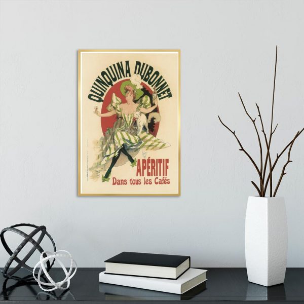 plakat z kobietą pijącą wino