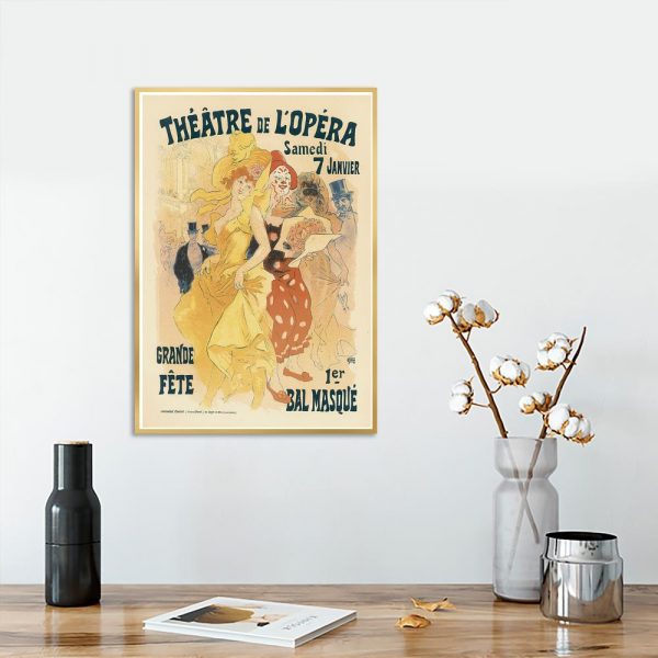 plakat w stylu retro żółty