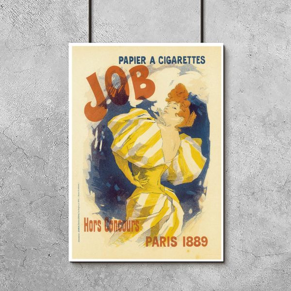 plakat vintage z kobietą palącą papierosa