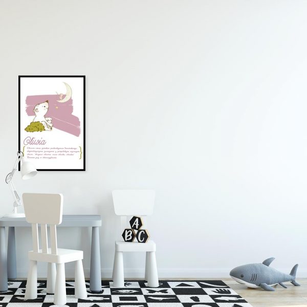 różowy plakat z imieniem Oliwia