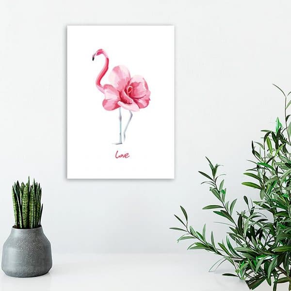 plakat różowy flaming
