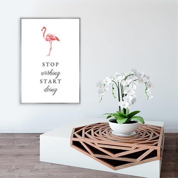 plakat różowy flaming