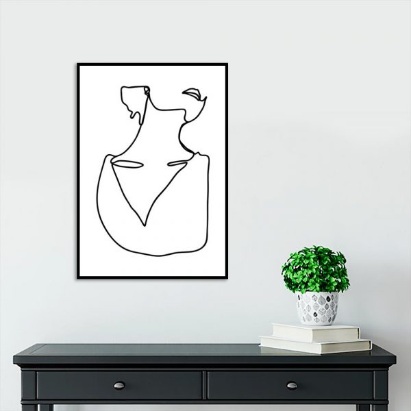 szyja kobiety szkic na plakacie