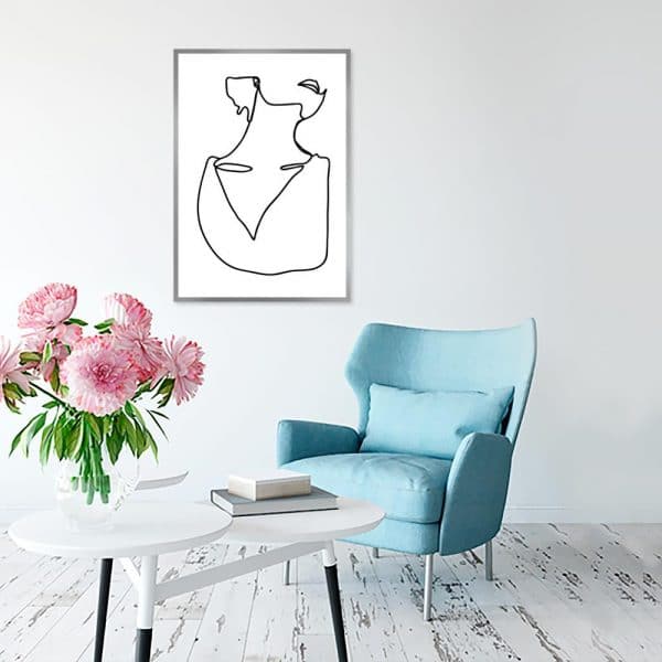 minimalistyczny plakat z kobietą