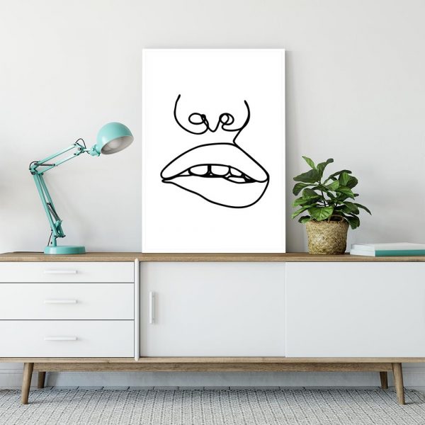 usta i nos na plakacie minimalistycznym