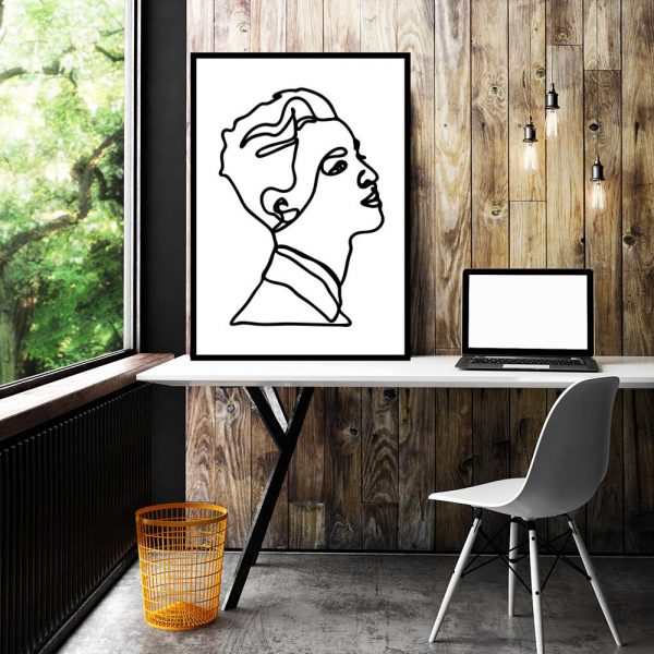 plakat twarz kobiety szkic