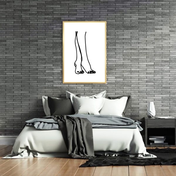 plakat ze szkicem nóg kobiety