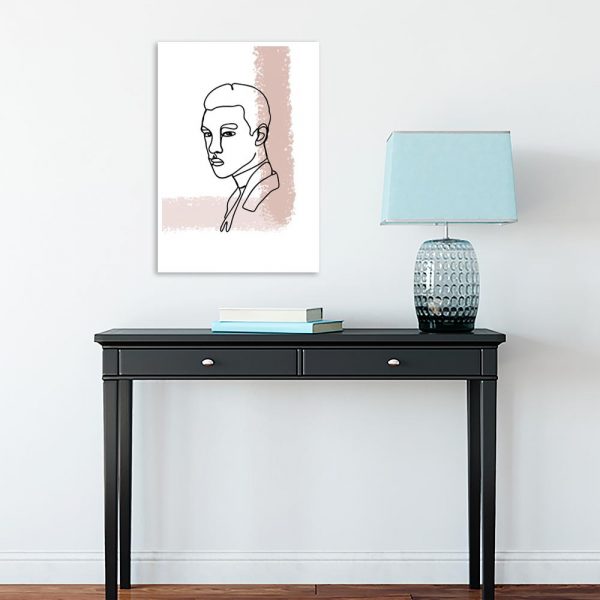 plakat artystyczny z męską twarzą