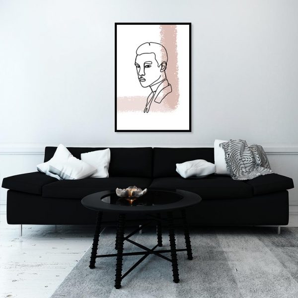 plakat minimalistyczny męska twarz