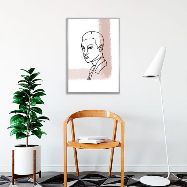 minimalistyczny plakat ze szkicem