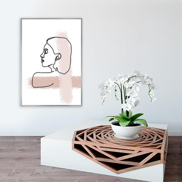 plakat twarz beżowe smugi