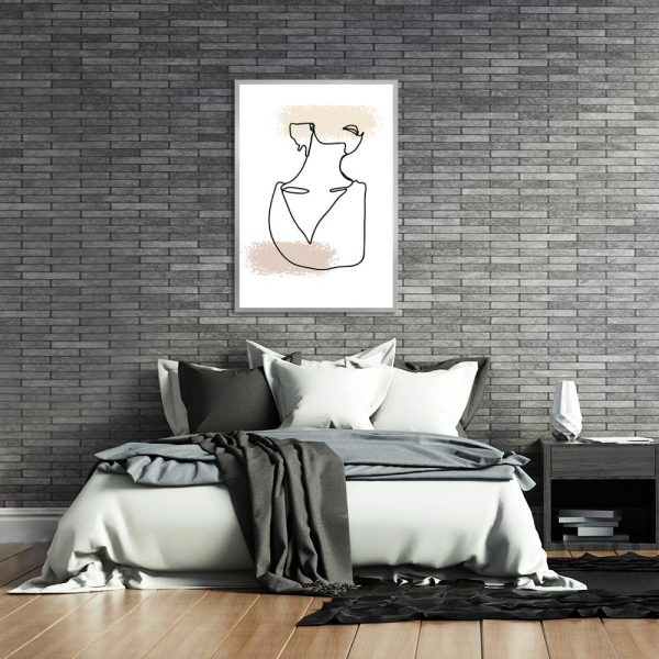 plakat beżowy do sypialni