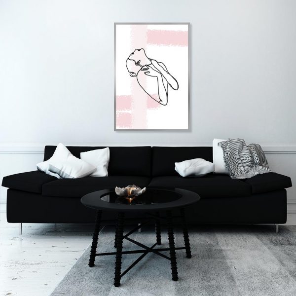 plakat ze szkicem kobiecej twarzy