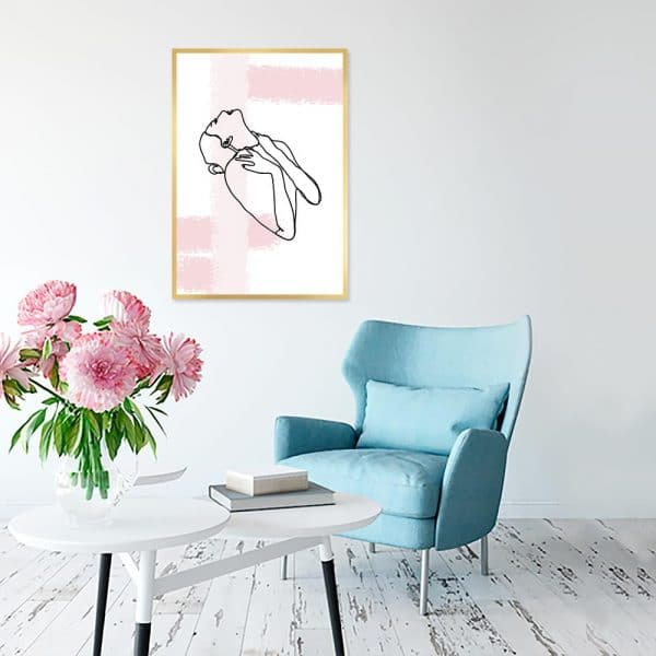 plakat różowy do salonu