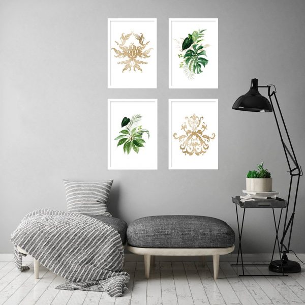 zestaw plakatów zielonych