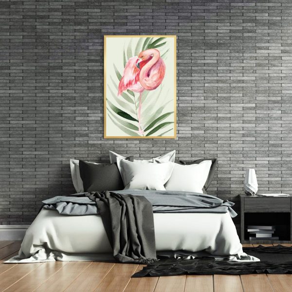 różowy zielony plakat do sypialni