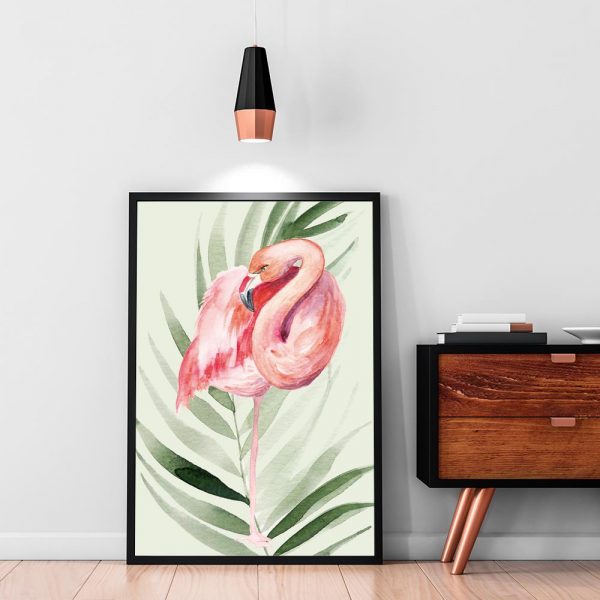 flaming i liść na plakacie