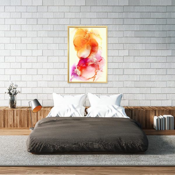 plakat z akwarelowymi plamami