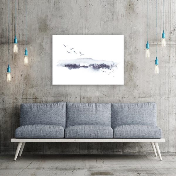 plakat krajobraz ptaki