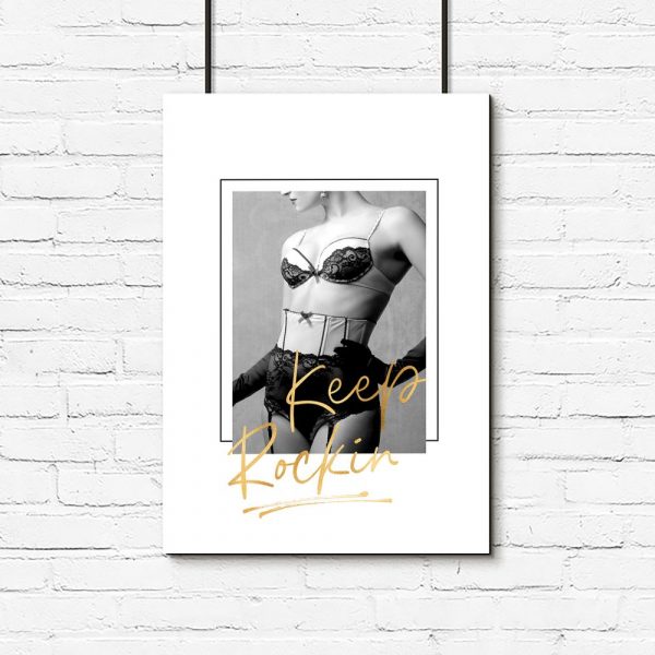 plakat kobieta w bieliźnie