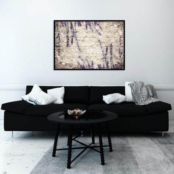 plakat lawenda na tle mur