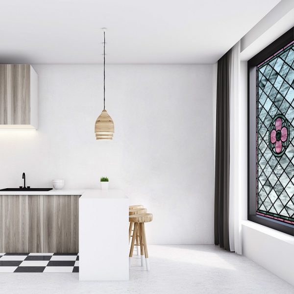 Witraż samoprzylepny z kwiatem