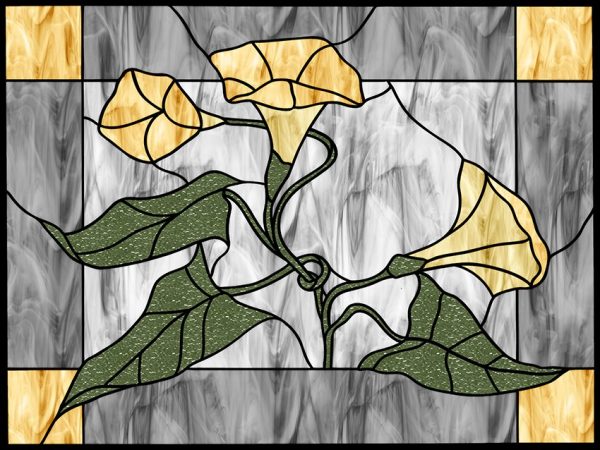 Witraż samoprzylepny kwiaty