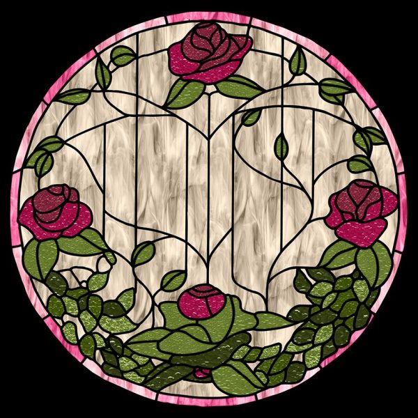 Witraż samoprzylepny róże i kwiaty