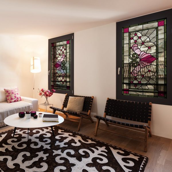 Naklejka witrażowa z ornamentem